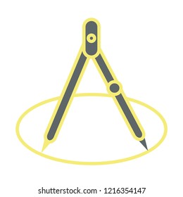 Icon with tool in flat style.