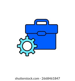 Icono de una caja de herramientas, aislado contra un fondo limpio.