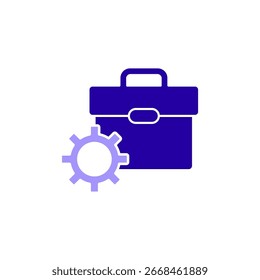 Icono de una caja de herramientas, aislado contra un fondo limpio.