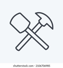 Herramientas de iconos - Estilo de línea - Ilustración simple, Buena para impresiones , Anuncios, Etc