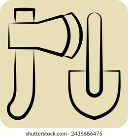 Icon Tools. related to Leisure and Travel symbol. hand drawn style. simple design illustration.