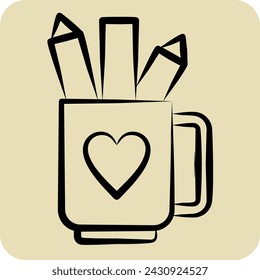 Symbolwerkzeuge. bezogen auf Postamtsymbol. Handgezeichneter Stil. Einfaches Design bearbeitbar. Einfache Abbildung