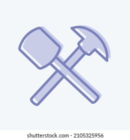 Herramientas de iconos - Dos estilos de tono - Ilustración simple, Buena para impresiones , Anuncios, Etc