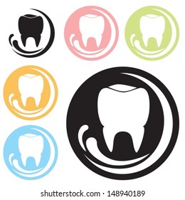  Icon with the tooth image. Vector.  EPS-10 (non transparent elements,non gradient)  