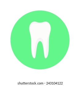 Icon tooth on a green background round