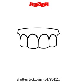 Icon of tooth on white background. All elements tooth for web design and decoration of greeting cards.