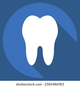 Icon Tooth. related to Healthcare symbol. long shadow style. design editable