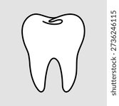 Icon of tooth. Single line tooth icon . Vector Illustration