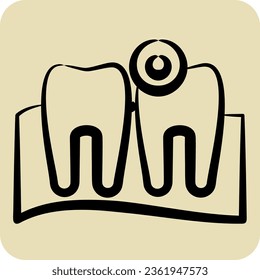 Icon Toothache. related to Body Ache symbol. hand drawn style. simple design editable. simple illustration