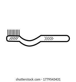 Icon toothbrush black, vector of black toothbrush with white background