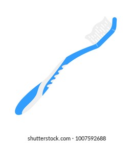 Icon toothbrush isolated on white