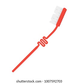 Icon toothbrush isolated on white