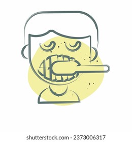 Icon ToothBrush. related to Dentist symbol. Color Spot Style. simple design editable. simple illustration