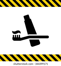 Icon of toothbrush and toothpaste