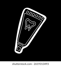 Icon Toothpaste Tube with sticker outline