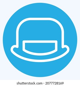Icon Top Hat - Blue Eyes Style,Simple illustration,Editable stroke,Design template vector, Good for prints, posters, advertisements, announcements, info graphics, etc.