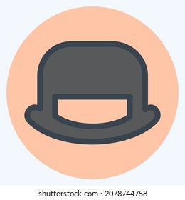 Icon Top Hat - Color Mate Style,Simple illustration,Editable stroke,Design template vector, Good for prints, posters, advertisements, announcements, info graphics, etc.