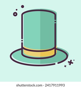 Sombrero superior de icono. relacionado con el símbolo Magic. Estilo MBE. diseño simple editable. ilustración simple