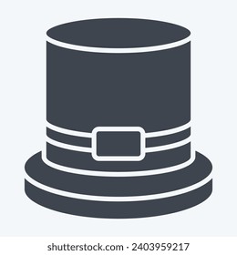 Icon Top Hat. related to Hat symbol. glyph style. simple design editable. simple illustration