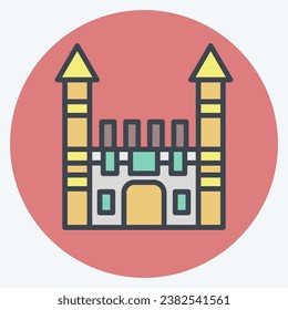Icon Toplapi Palace. related to Turkey symbol. color mate style. simple design editable. simple illustration