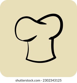 Icon Toque. suitable for Bakery symbol. hand drawn style. simple design editable. design template