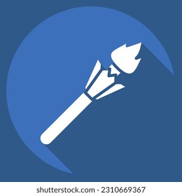 Icon Torch. related to Hawaii symbol. long shadow style. simple design editable. vector