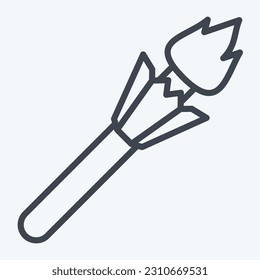 Icon Torch. related to Hawaii symbol. line style. simple design editable. vector
