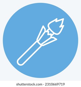 Icon Torch. related to Hawaii symbol. blue eyes style. simple design editable. vector