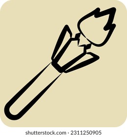 Icon Torch. related to Hawaii symbol. hand drawn style. simple design editable. vector