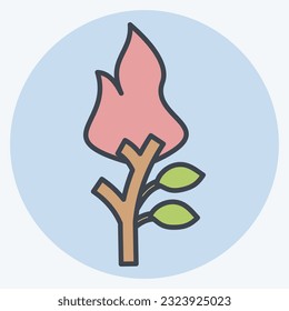 Icon Torch. related to Prehistoric symbol. color mate style. simple design editable. simple illustration