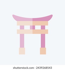 Icon Tori Gate. related to Japan symbol. flat style. simple design illustration.