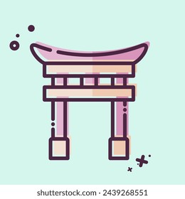 Icon Tori Gate. related to Japan symbol. MBE style. simple design illustration.