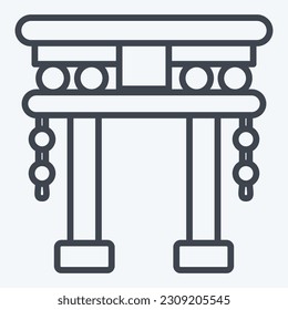 Icon Torii Gate. related to Chinese New Year symbol. line style. simple design editable