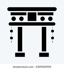 Icon Torii Gate. related to Chinese New Year symbol. glyph style. simple design editable