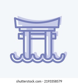 Icon Torii Gate. suitable for Japanese symbol. two tone style. simple design editable. design template vector. simple illustration
