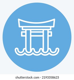 Icon Torii Gate. suitable for Japanese symbol. blue eyes style. simple design editable. design template vector. simple illustration