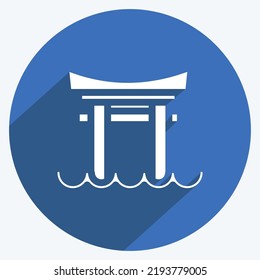 Icon Torii Gate. suitable for Japanese symbol. long shadow style. simple design editable. design template vector. simple illustration