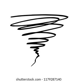 Icon tornadoes in the linear flat style. Vector illustration isolate on a white background. Weather sign