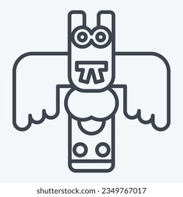 Icon Totem. related to Alaska symbol. line style. simple design editable. simple illustration