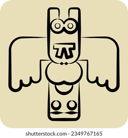 Icon Totem. related to Alaska symbol. hand drawn style. simple design editable. simple illustration