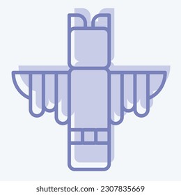 Icon Totem. related to American Indigenous symbol. two tone style. simple design editable