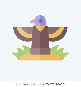 Icon Totem. related to Native American symbol. flat style. design editable