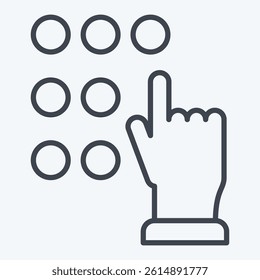 Icon Touch Password. related to Cryptocurrency symbol. line style