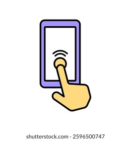 Icon a touch screen, isolated against a clean background.