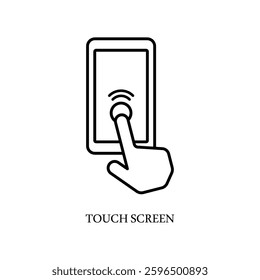 Icon a touch screen, isolated against a clean background.
