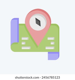 Icon Tourist Map. related to Hotel Service symbol. flat style. simple design illustration