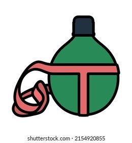 Icono De Matraz Turístico. Contorno de negrita editable con diseño de relleno de color. Ilustración vectorial.
