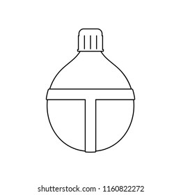 Icon of touristic flask. Thin line design. Vector illustration.