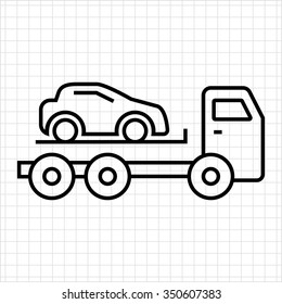 Icon Of Tow Truck With Loaded Car