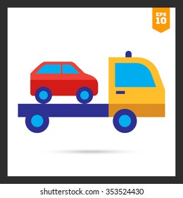 Icon of tow truck with loaded car